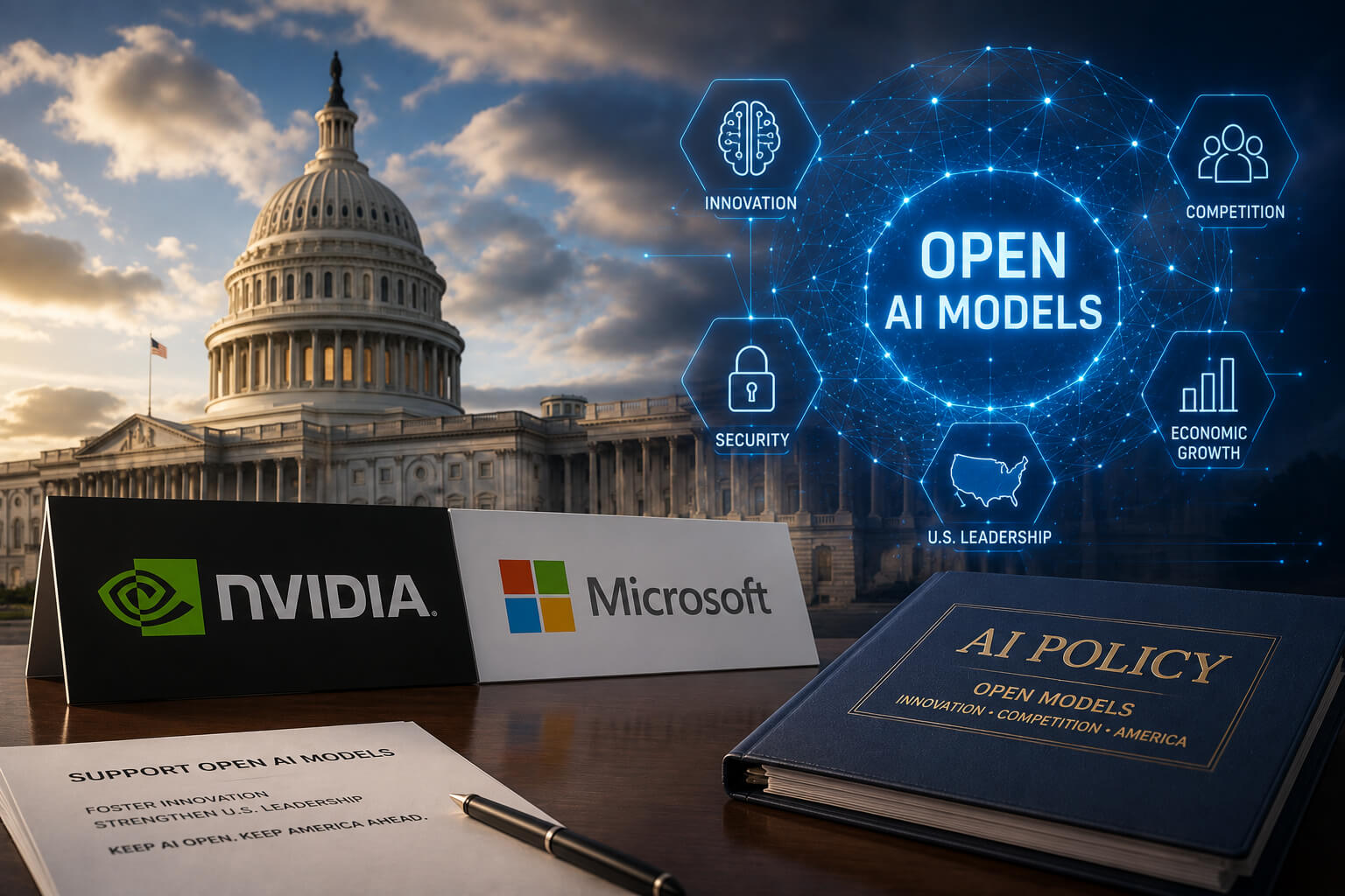 Nvidia and Microsoft back open-weight AI